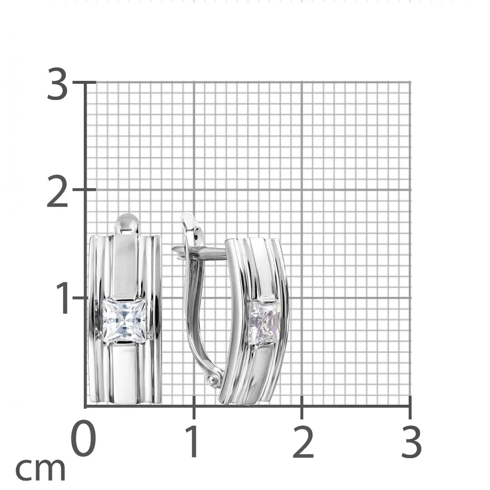Cercei din aur alb cu Cubic Zirconia Incolor