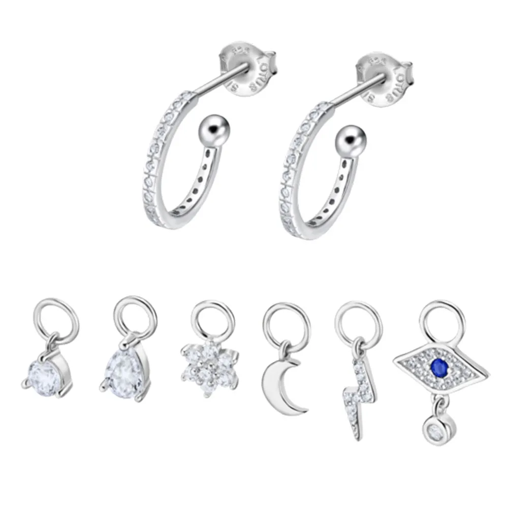 Cercei Pusete din argint cu Cubic Zirconia Incolor