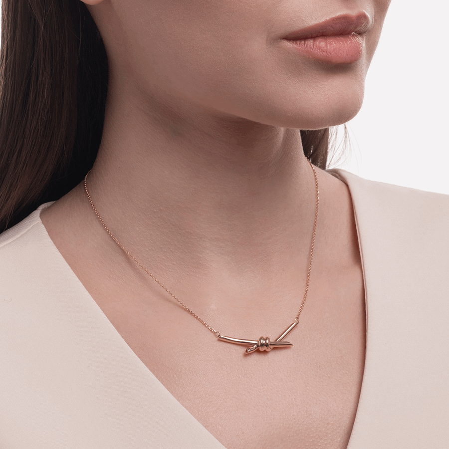 Colier din aur roșu fără pietre