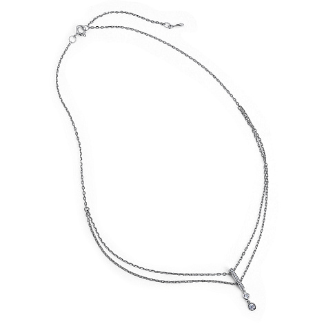 Колье из серебра с камнями Фианит