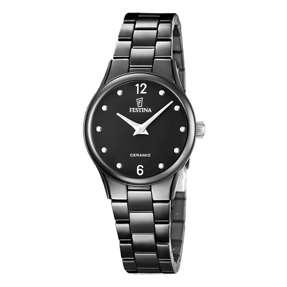 Ceas FESTINA cu pietre Ceramica neagră