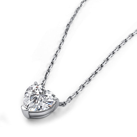 Колье из серебра с камнями Выращенный бриллиант