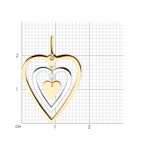 Подвеска из белого и красного золота без камней