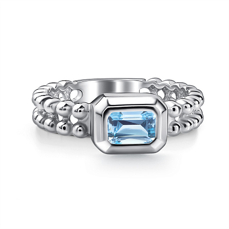 Inel din argint  cu pietre Topaz albastru