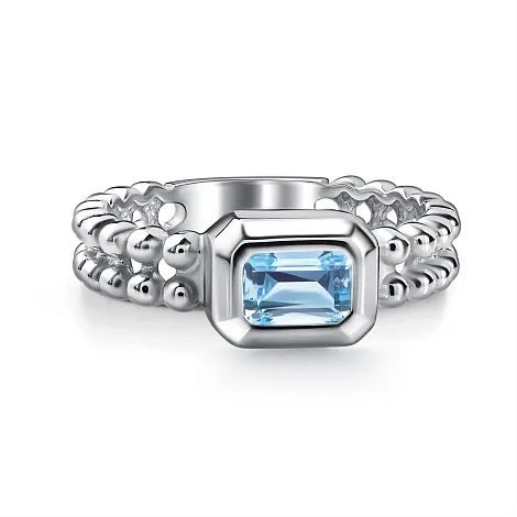Inel din argint cu Topaz albastru