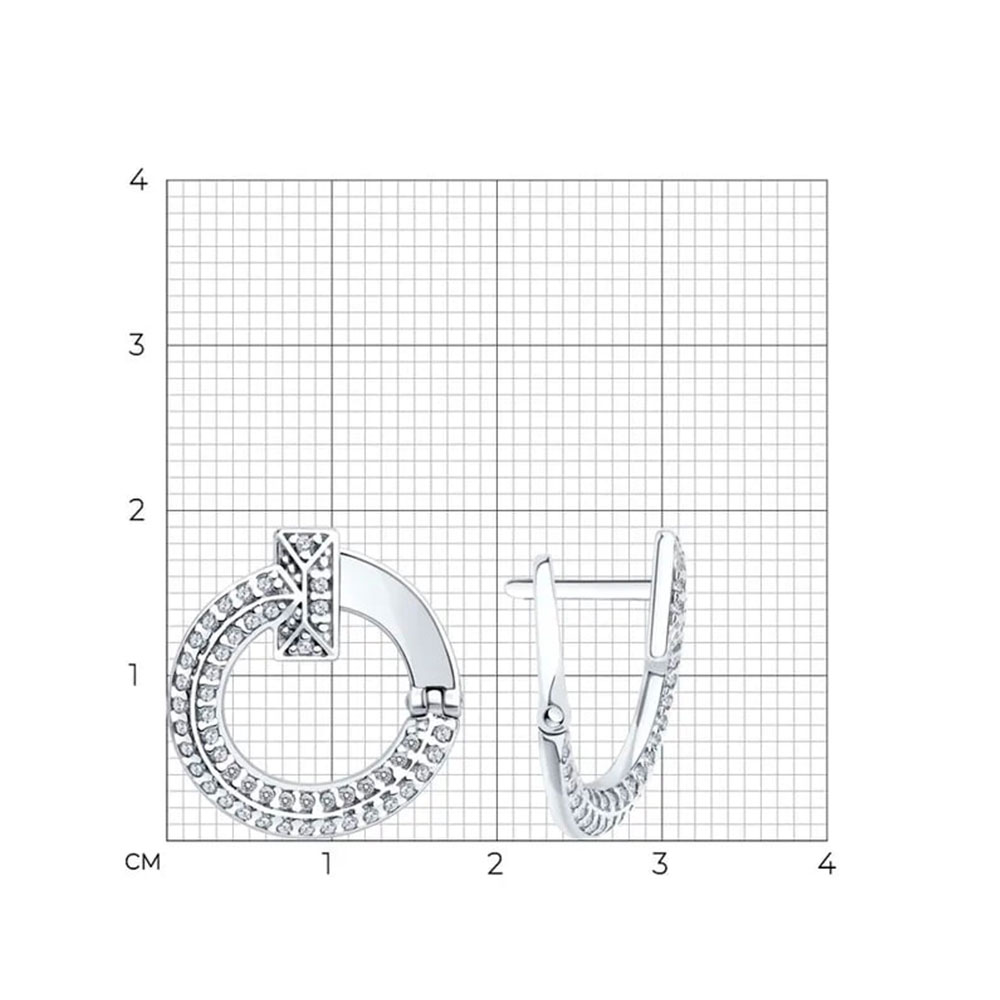 Cercei din argint  cu pietre Cubic Zirconia Incolor