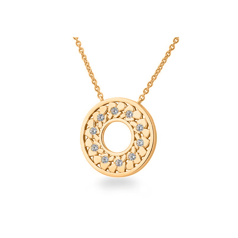 Colier din aur roșu cu pietre Diamant