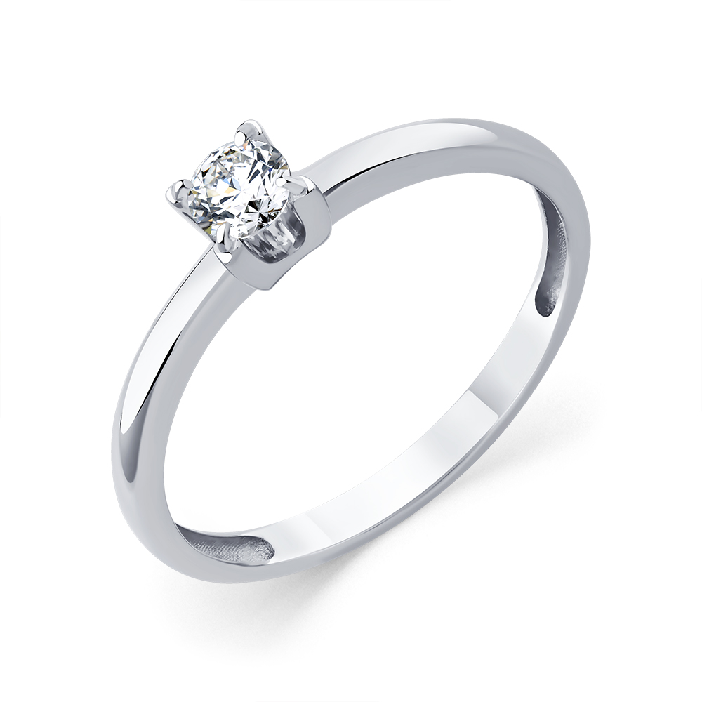 Кольцо из белого золота с камнями Бриллиант