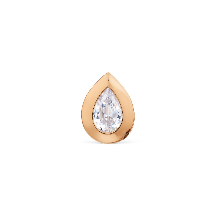 Pandantiv din aur roșu cu pietre Cubic Zirconia Incolor