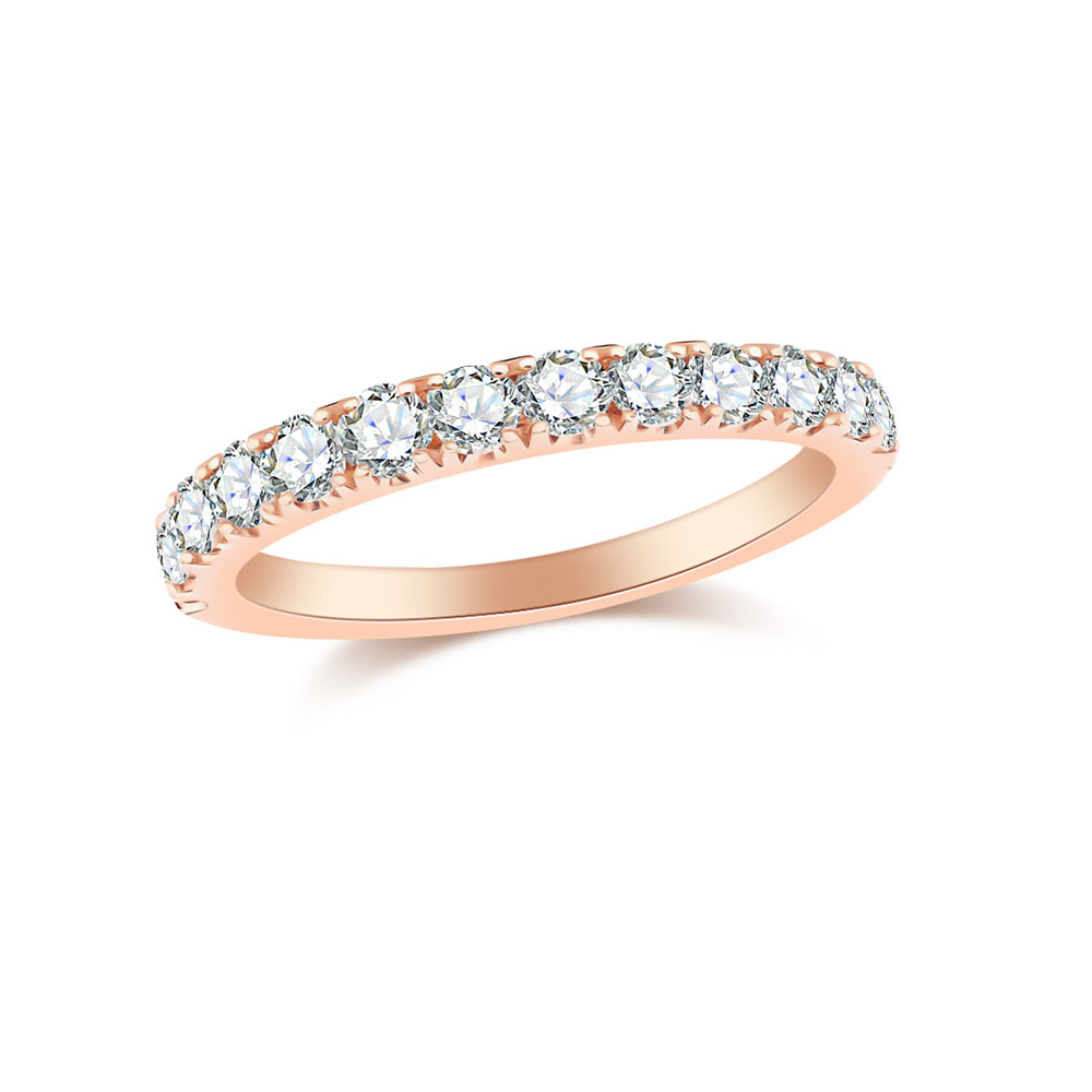 Verighetă din aur roșu cu pietre Diamant