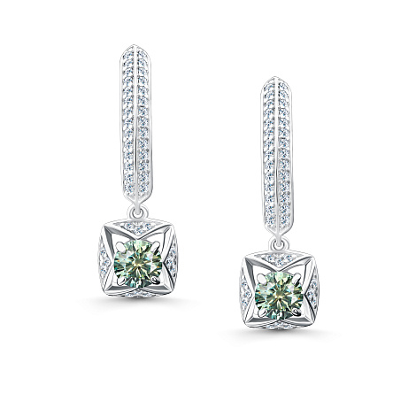 Cercei Suspendați din argint  cu pietre Cubic Zirconia Incolor,