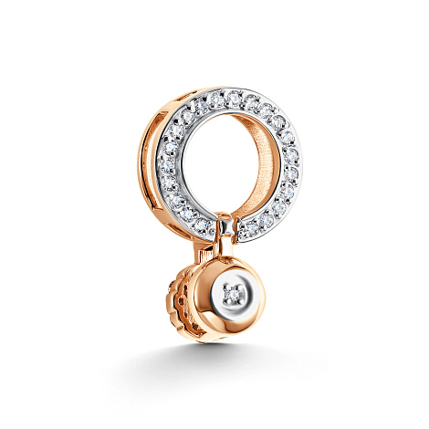 Pandantiv din aur roșu cu pietre Diamant