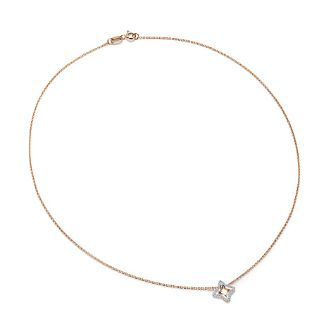 Colier din aur roșu cu pietre Diamant