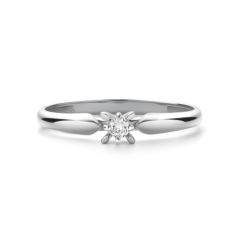 Inel din aur alb cu pietre Diamant