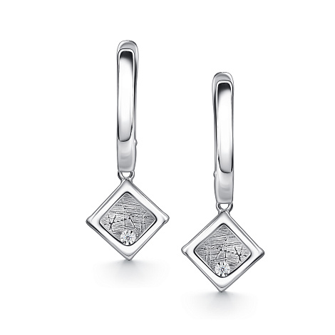 Серьги Длинные из серебра с камнями Бриллиант