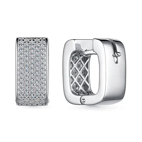 Cercei Creole din argint cu Cubic Zirconia Incolor