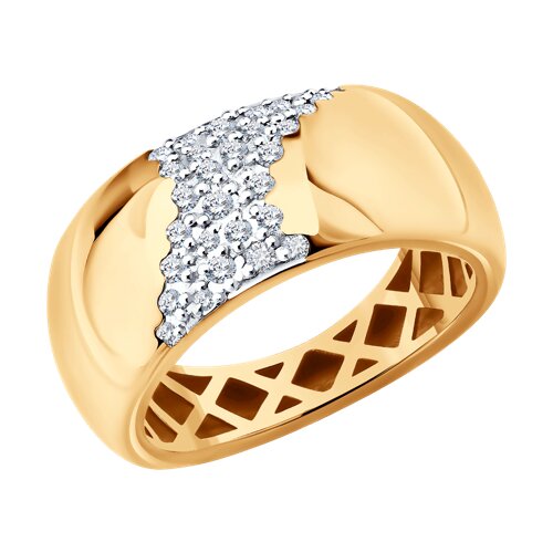 Inel din aur roșu cu pietre Diamant