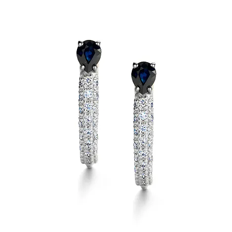 Cercei din aur roșu cu Diamant, Safir