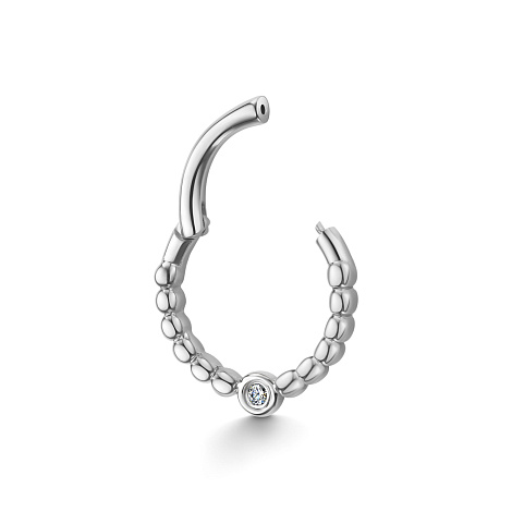 Серьга Одиночная из белого золота с камнями Бриллиант