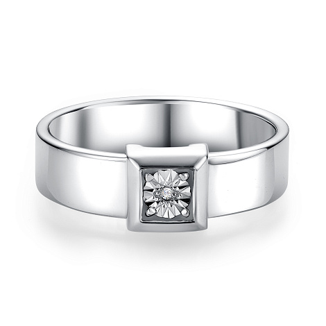 Кольцо из серебра с камнями Бриллиант