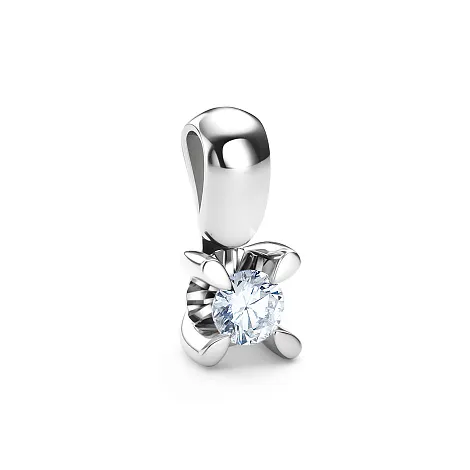 Pandantiv din aur alb cu Diamant