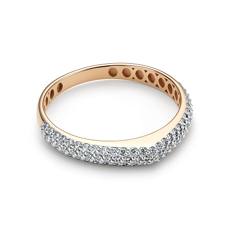 Кольцо из красного золота с камнями Бриллиант