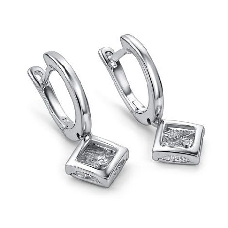 Серьги Длинные из серебра с камнями Бриллиант