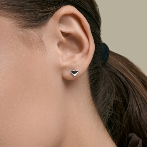 Серьги Пусеты из серебра без камней