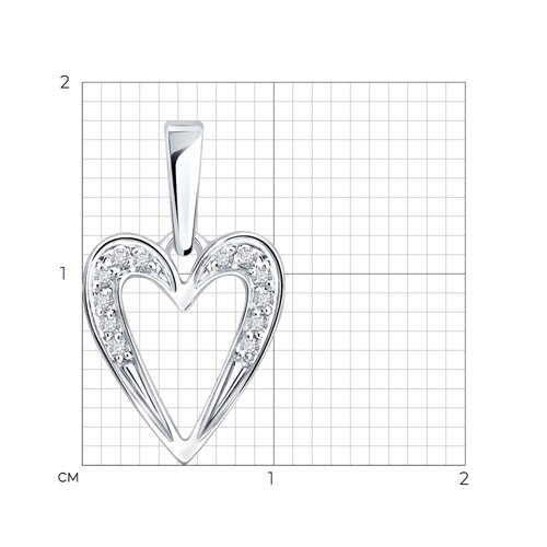 Подвеска из белого золота с камнями Бриллиант
