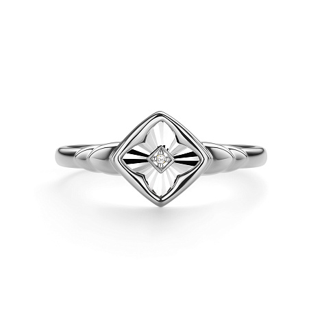 Inel din aur alb cu pietre Diamant