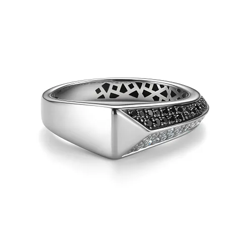 Inel din aur alb cu Diamant, Diamant negru