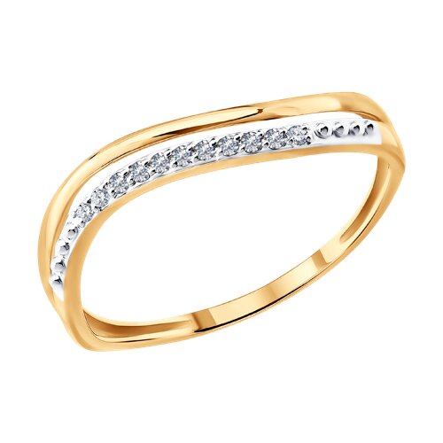 Inel din aur roșu cu pietre Diamant