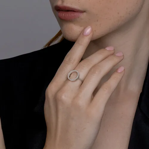 Inel din argint cu Cubic Zirconia Incolor