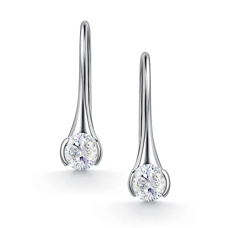 Серьги из серебра с камнями Горный хрусталь