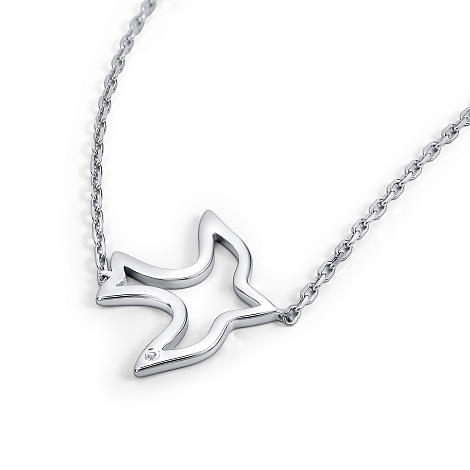 Колье из серебра с камнями Бриллиант