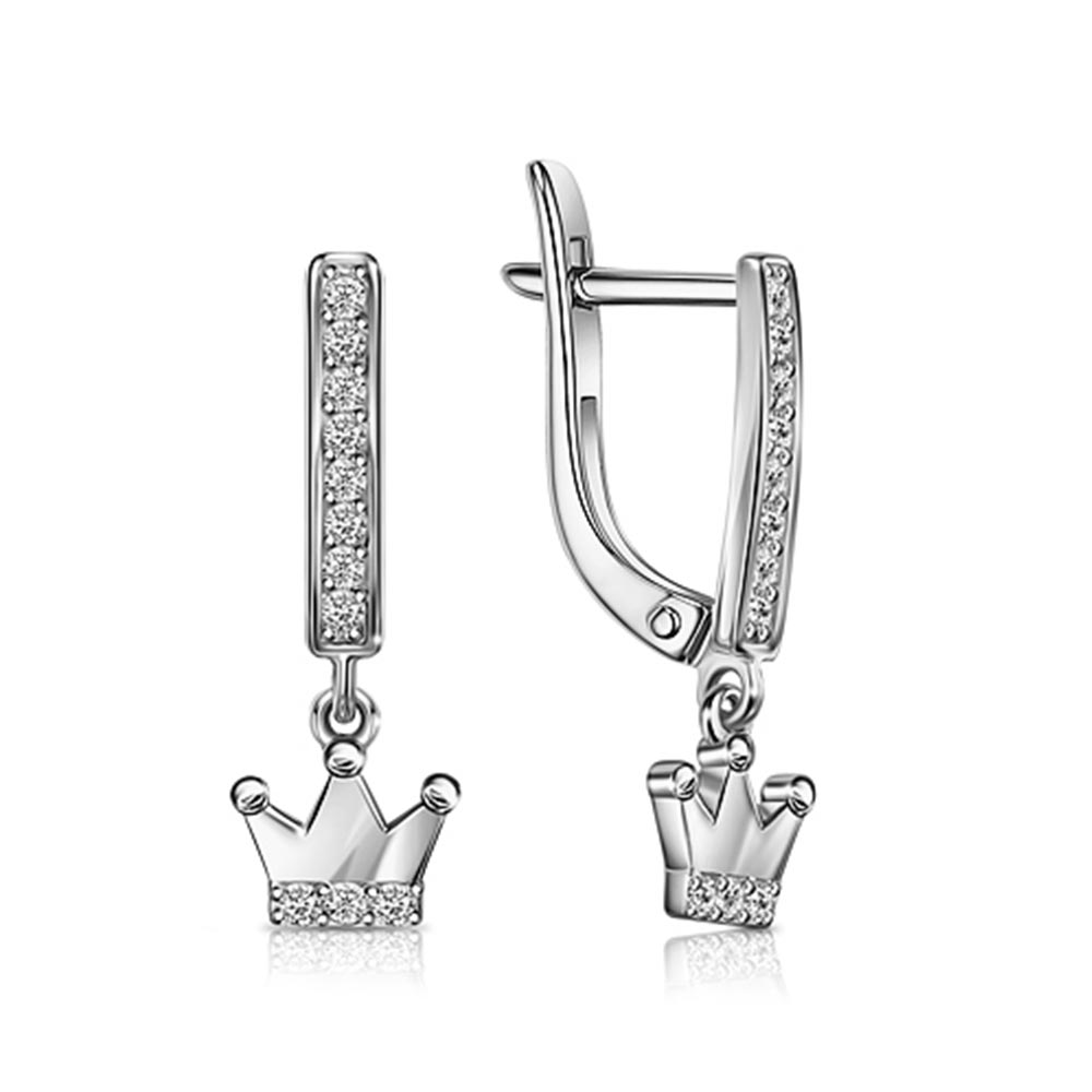 Cercei Suspendați din argint  cu pietre Cubic Zirconia Incolor
