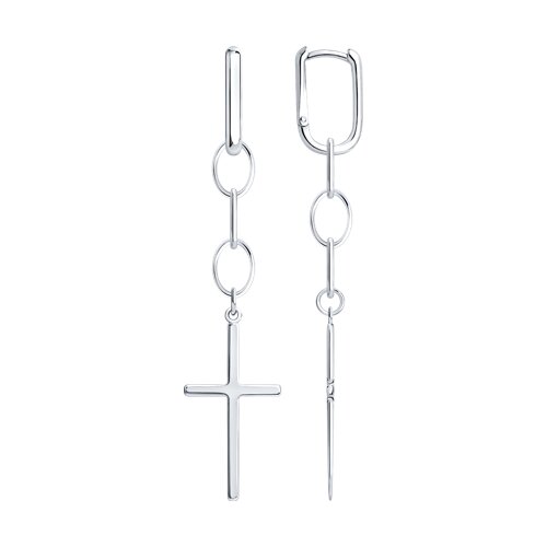 Серьги Конго из серебра без камней