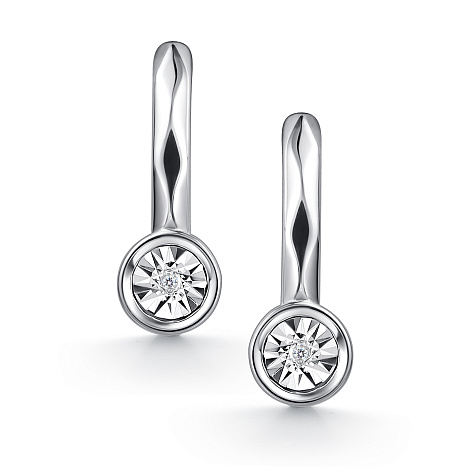 Cercei din argint  cu pietre Diamant