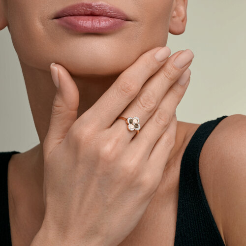 Inel din aur roșu cu pietre Diamant