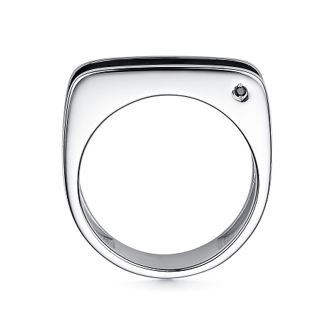 Кольцо из серебра с камнями Черный бриллиант