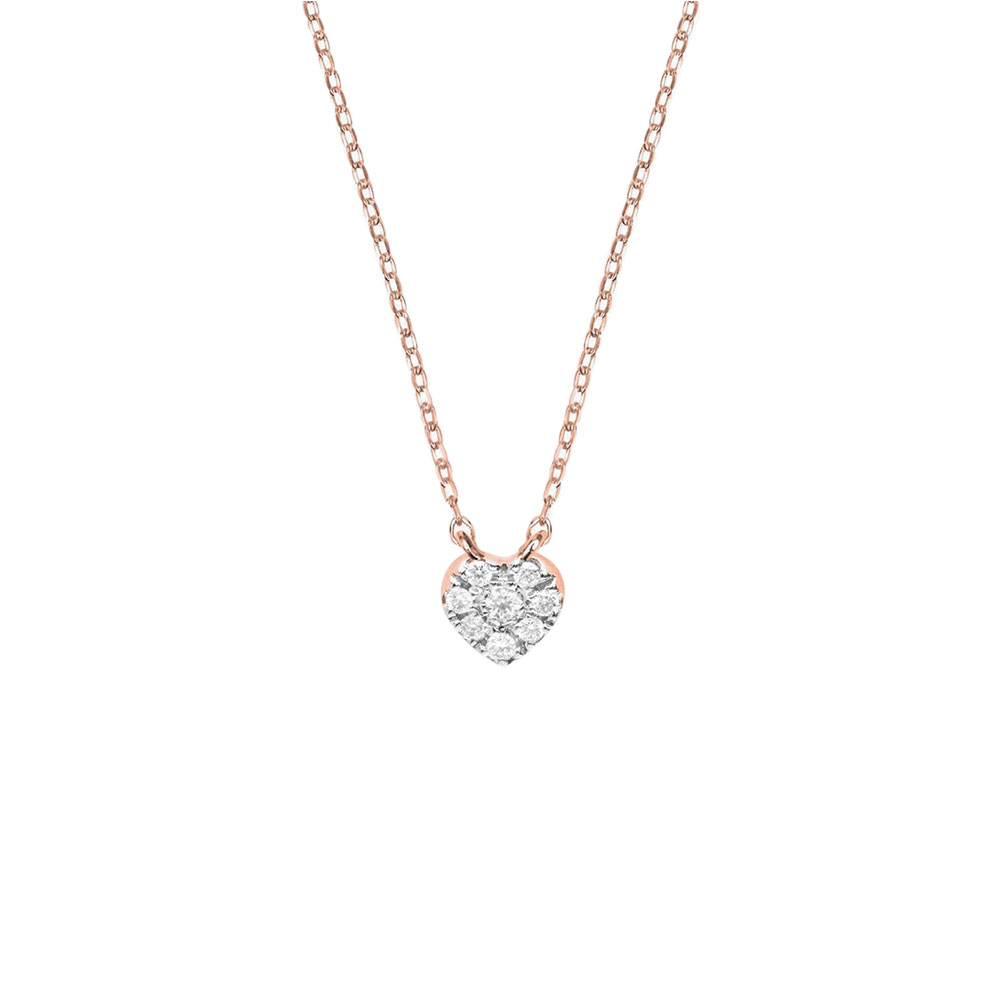 Colier din aur roz cu pietre Diamant