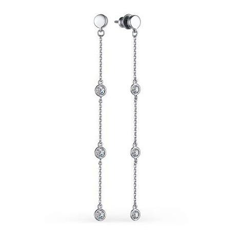 Cercei Pusete din argint  cu pietre Cubic Zirconia Incolor