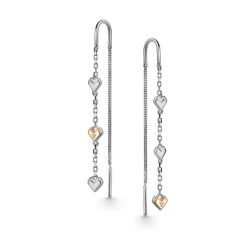 Серьги Продёвки из серебра с камнями Бриллиант