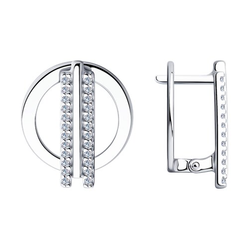 Cercei din argint  cu pietre Cubic Zirconia Incolor