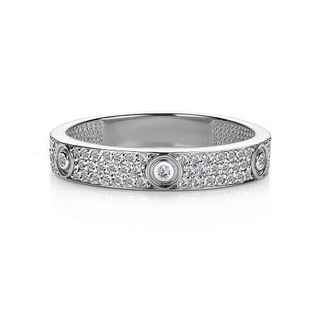 Inel din aur alb cu pietre Diamant