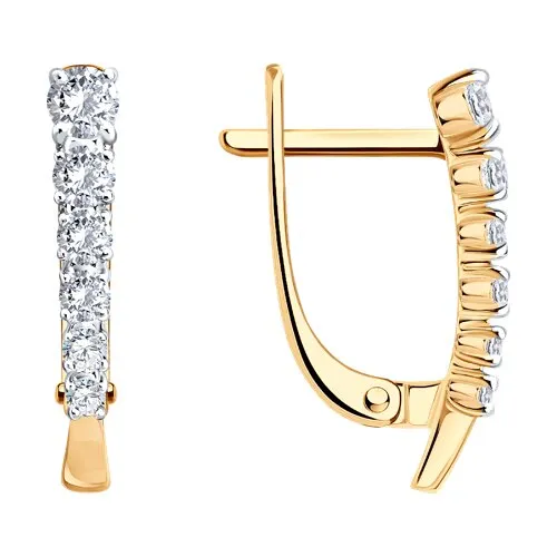 Cercei din aur roșu cu Cubic Zirconia Incolor