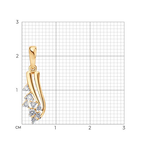 Подвеска из красного золота с камнями Фианит