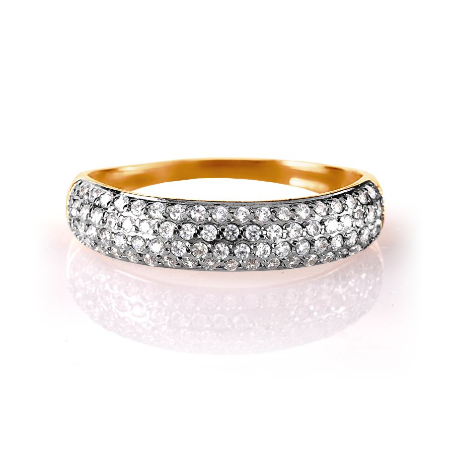 Inel din aur roșu cu pietre Cubic Zirconia Incolor