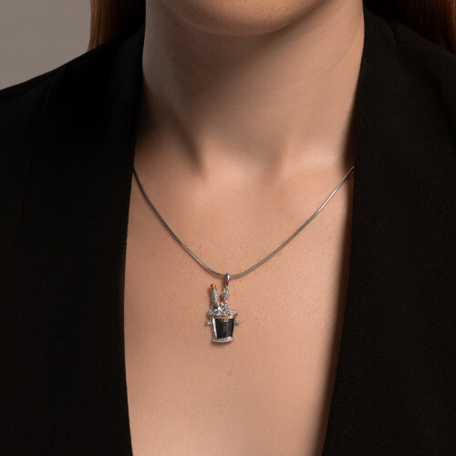 Pandantiv din argint  cu pietre Cubic Zirconia Incolor