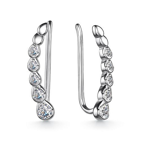 Cercei din argint  cu pietre Cubic Zirconia Incolor